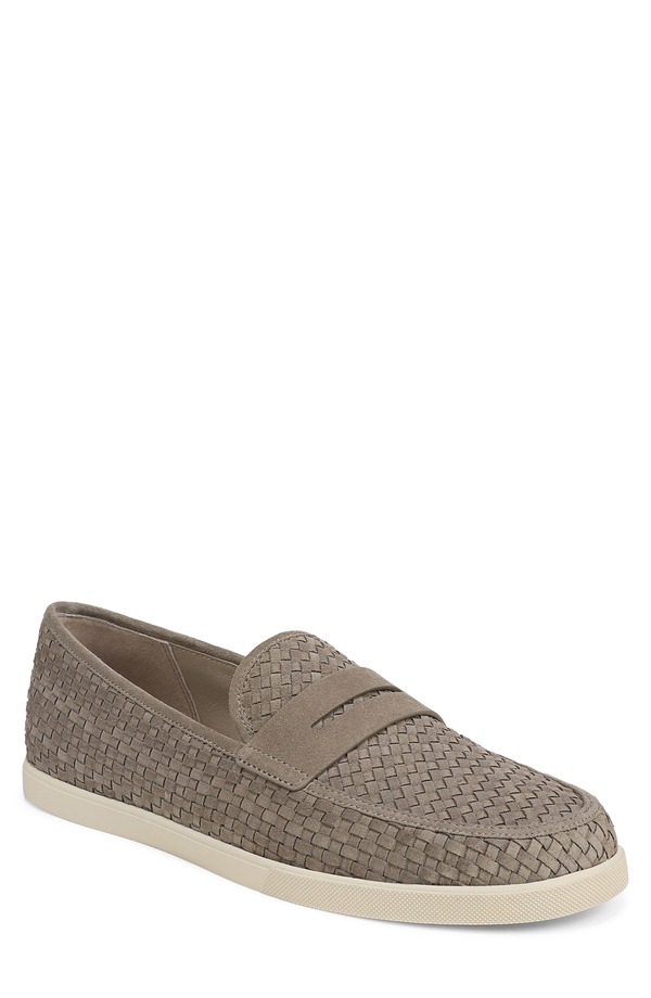 ヴィンス メンズ シューズ スリッポン・ローファー スエードクロス Vince Santino Woven Suede Penny Loafer Flint