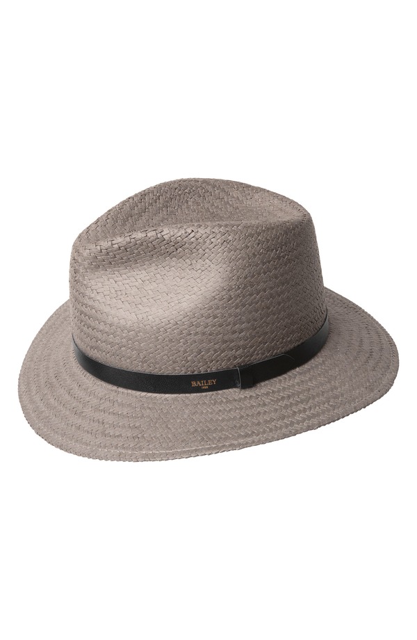 ベイ花の冠 メンズ 付属品 かぶり笠 Bailey Azure Sun Waterepellent Woven Fedora Graphite 黒鉛