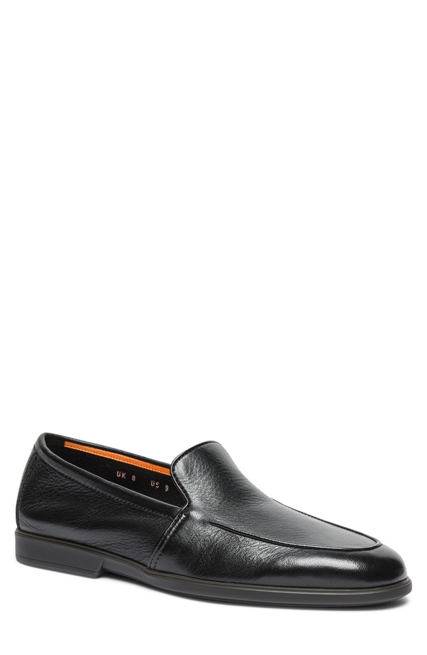 サントーニ メンズ シューズ Santoni Malibu Slip-On Shoe Black-N01 黒いこと