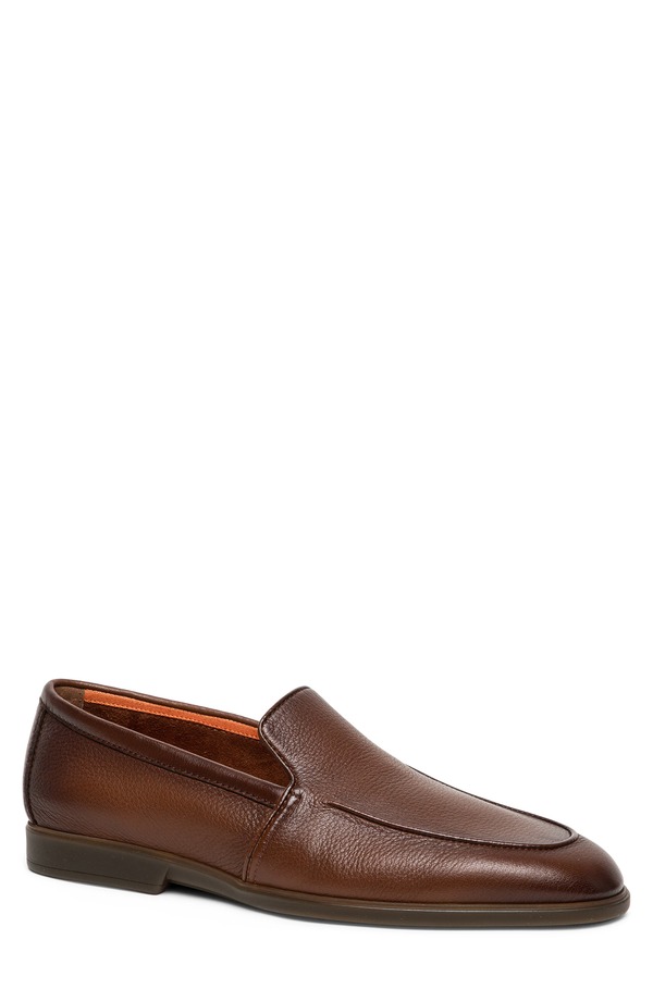 サントーニ メンズ シューズ Santoni Malibu Slip-On Shoe Light Brown-C79 赤銅色