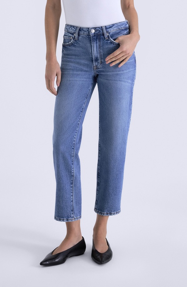 ピストーラ レディース ボトムス 心地好いズボン下 引っ切り無い デニム Pistolaleks Mid Rise Crop Straight Leg Jeans River