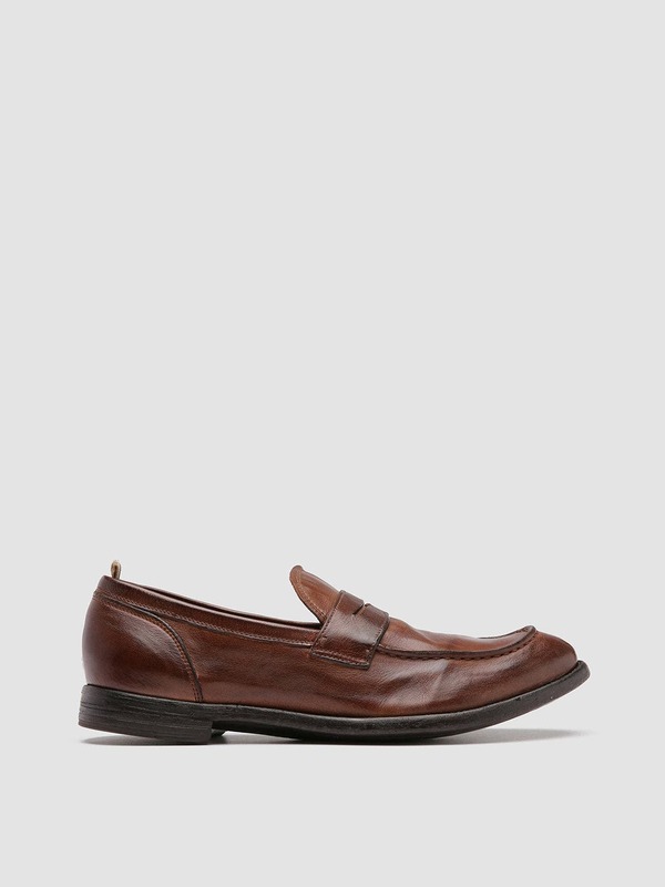 オフィチーネクリエイティブ メンズ シューズ スリッポン・ローファー なめし革 Officine Creative Arc 509 Leather Penny Loafer Light Brown 赤銅色
