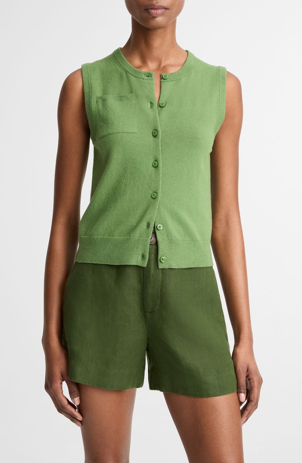 ヴィンス レディース アウター パーカー・スウェット より良い プルオーバー Vince Button Front Sweater Vest Garden