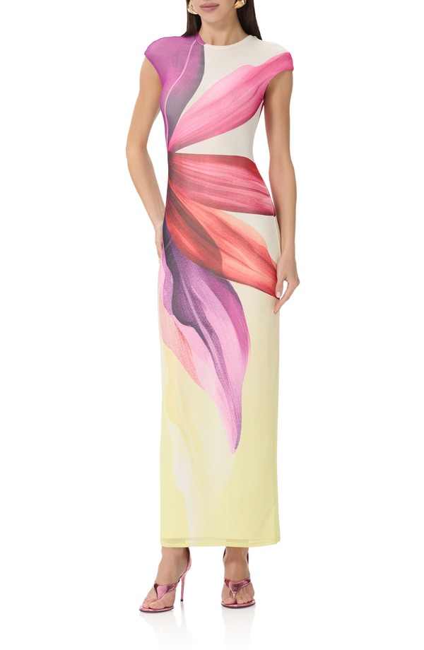 エーエフアールエム レディース トップス ワンピース キャップ AFRM Cody Cap Sleeve Column Dress Lemon Lotus|ReVida 店