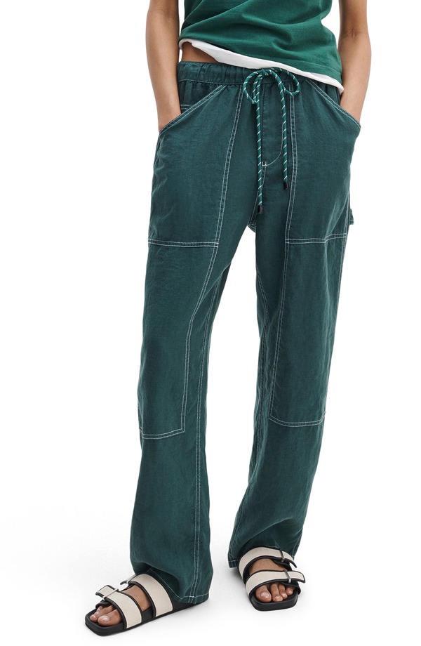 ラグアンドボーン レディース ボトムス レギンス パンツ リネン rag & bone Atlas Linen Drawstring Carpenter Pants Forest フォレスト|ReVida 店
