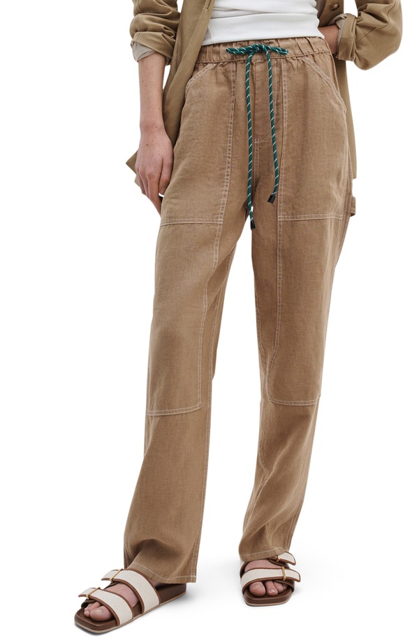 ラグアンドボーン レディース ボトムス レギンス パンツ リネン rag & bone Atlas Linen Drawstring Carpenter Pants Tan タン|ReVida 店