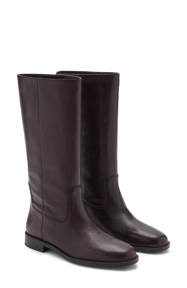 マンゴ レディース シューズ ブーツ・レインブーツ MANGO Knee High Boot Chocolate チョコレート