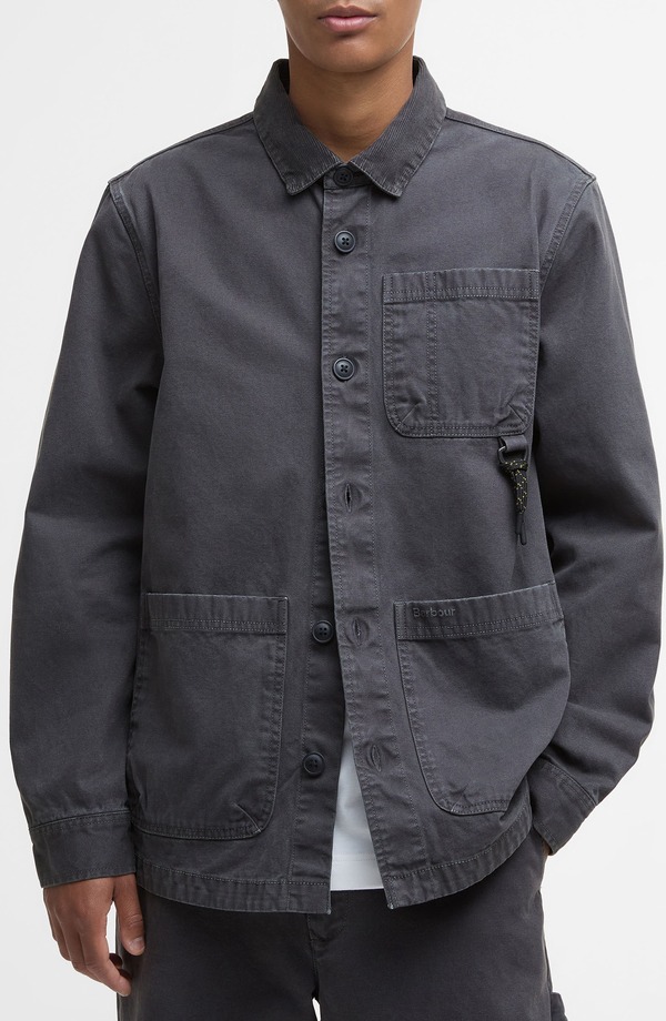 バブアー メンズ アウター 上衣・上衣 綿織物 厚地の外套 Barbour Bowland Cotton Canvas Chore Coat Black 黒いこと