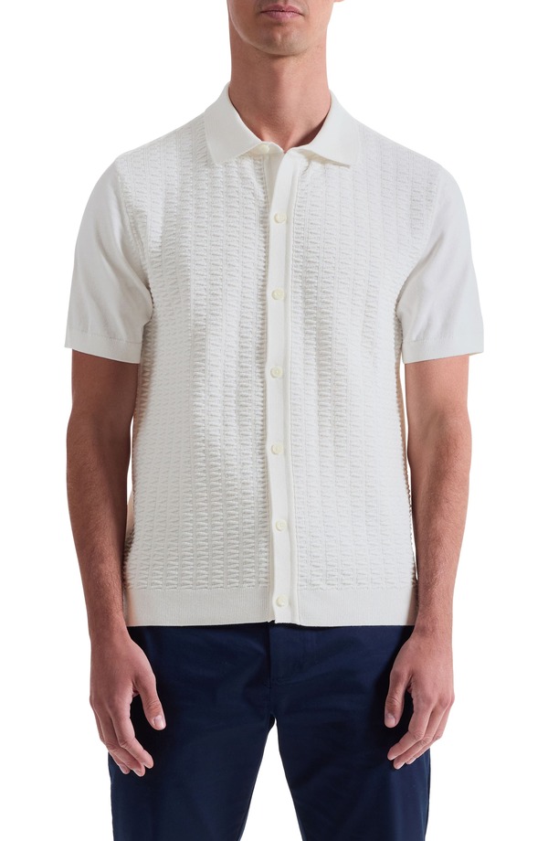 ブガッチ メンズ トップス シャツ カーディガン Bugatchi Short Sleeve Cardigan Chalk チョーク