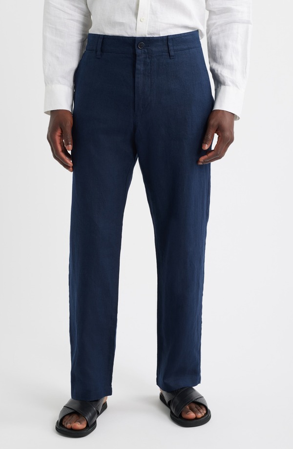 NN07 メンズ ボトムス カジュアルパンツ リネン NN07 1454 Aden Flat Front Linen Chinos Navy Blue ネイビー