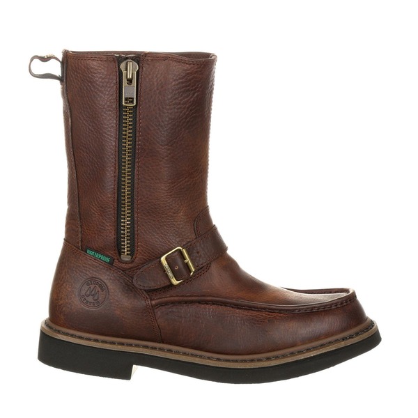 ジョージブーツ メンズ シューズ ブーツ・レインブーツ Georgia Boot Side Zip Waterproof Work Wellington Brown ブラウン｜ReVida 店