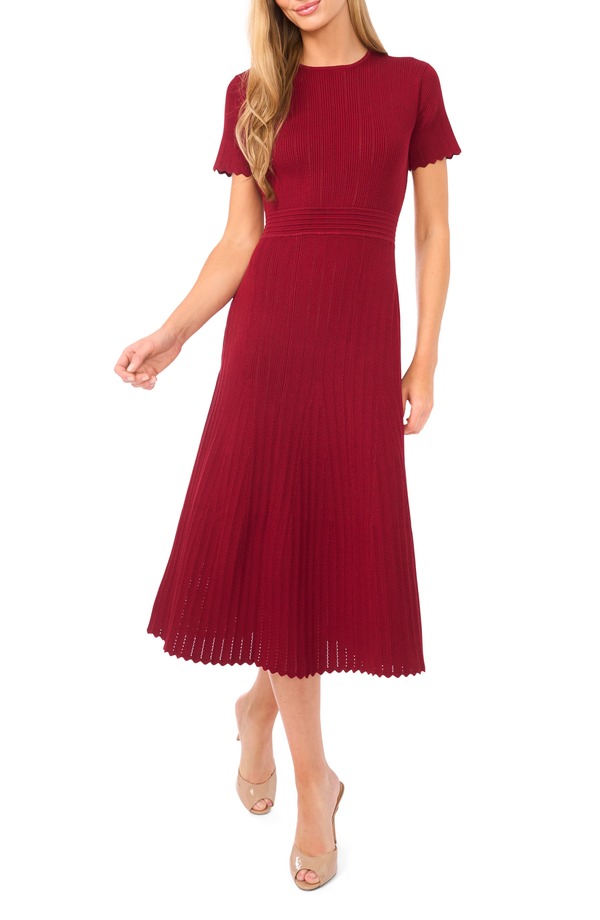 テッドベーカー レディース トップス ワンピース ミディ Ted Baker Pointelle Short Sleeve Midi Dress Candy Heart