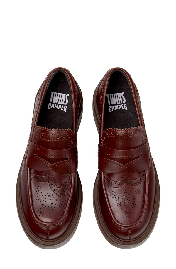 カンペール レディース シューズ スリッポン・ローファー Camper Dean Twins Loafer Medium Brown ブラウン