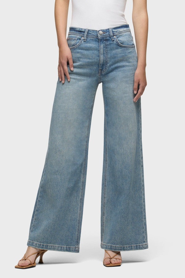 ハドソンデニム レディース ボトムス レギンス ワイドレッグ Hudson Jeans Jodie Flap Loose Fit Wide Leg Snow Drops