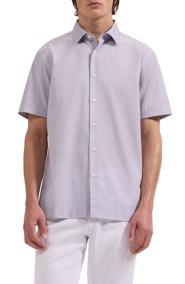 ブガッチ メンズ トップス シャツ フラワー柄 フラワー Bugatchi Vero Shaped Fit Floral Short Sleeve Button-Up Shirt Lilac ライラック