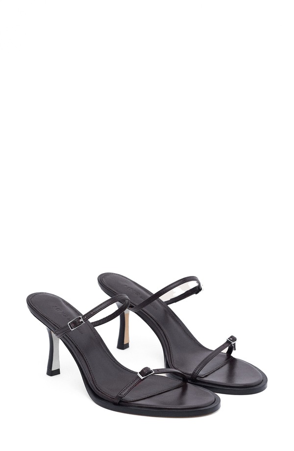 マンゴ レディース シューズ ヒール サンダル MANGO Buckle Strap Sandal Chocolate チョコレート