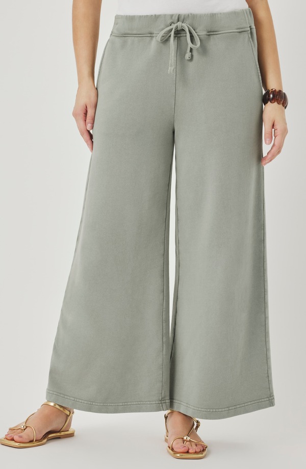 スプレンディット レディース ボトムス レギンス ズボン下 パイル Splendid Greta Terry Crop Drawstring Pants Eucalyptus Green 緑であること