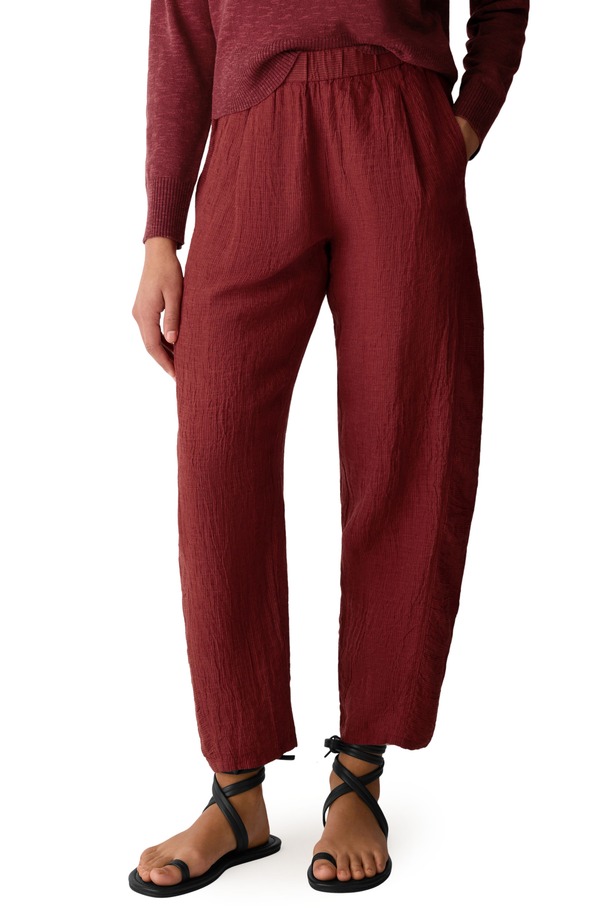 エイリーンフィッシャー レディース ボトムス レギンス 筋目 ズボン下 リネン Eileen Fisher Pleated Lantern Organic Linen Pantsun Dried Tomato