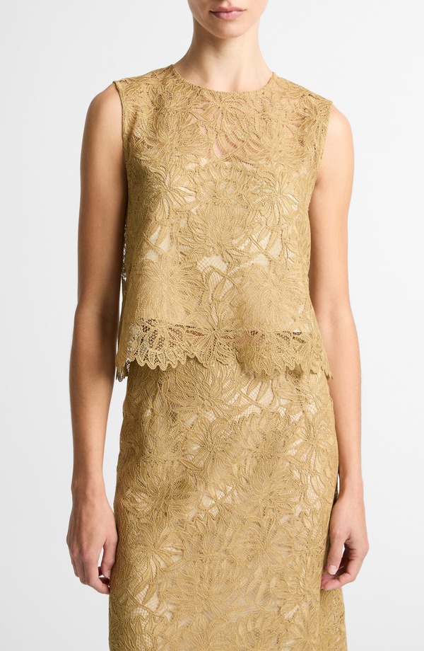 ヴィンス レディース トップス プルオーバー スピード競技 Vince Lace Shell Soft Gold ゴールド