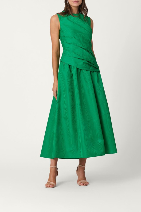 ショシャーナ レディース トップス 衣装 Shoshanna Midnight Moire Gabrielle Dress Vibrant Green 緑であること