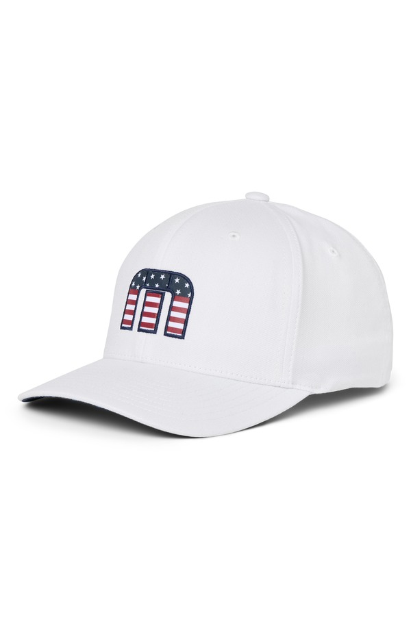 トラビスマヒュー メンズ アクセサリー 帽子 キャップ TravisMathew Flag Dad 3.0 Fitted Baseball Cap White ホワイト｜ReVida 店