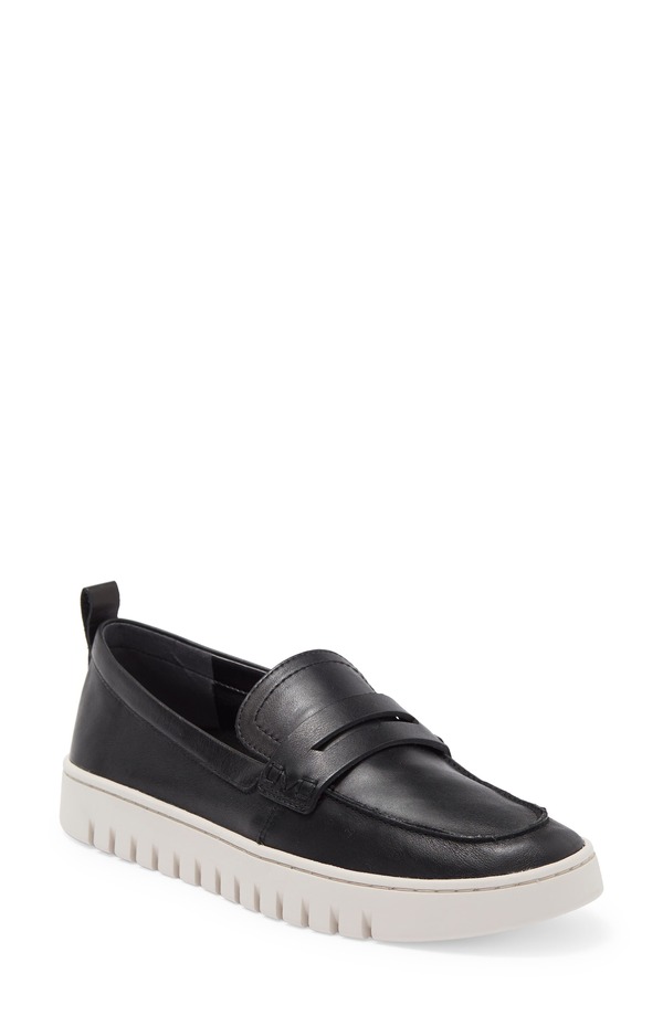 バイオニック レディース シューズ スリッポン・ローファー Vionic Uptown Hybrid Penny Loafer Black Leather 黒いこと 靴-ローファー