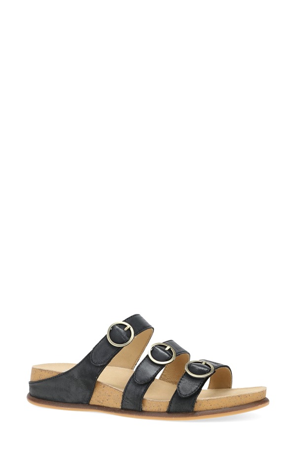 ダンスコ レディース シューズ サンダル プラットフォーム Dansko Campbell Platform Wedge Slide Sandal Black Burnished Nappa ブラック|ReVida 店