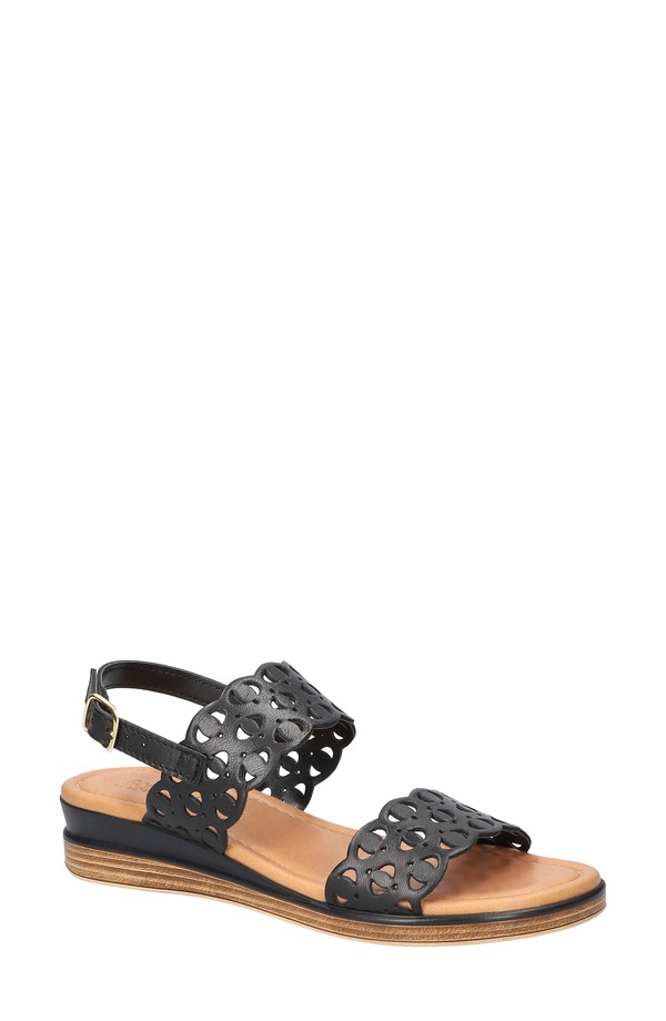 ベラヴィータ レディース シューズ 踵 サンダル Bella Vita Zoe Italy Perforated Sandal Black Italian Leather 黒いこと