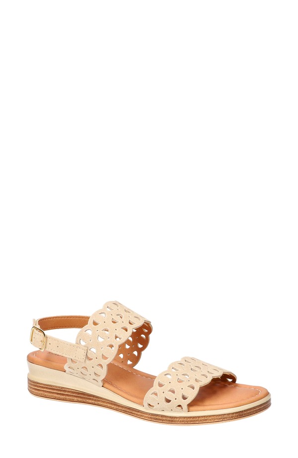 ベラヴィータ レディース シューズ 踵 サンダル Bella Vita Zoe Italy Perforated Sandal Stone Suede Leather 石ころ