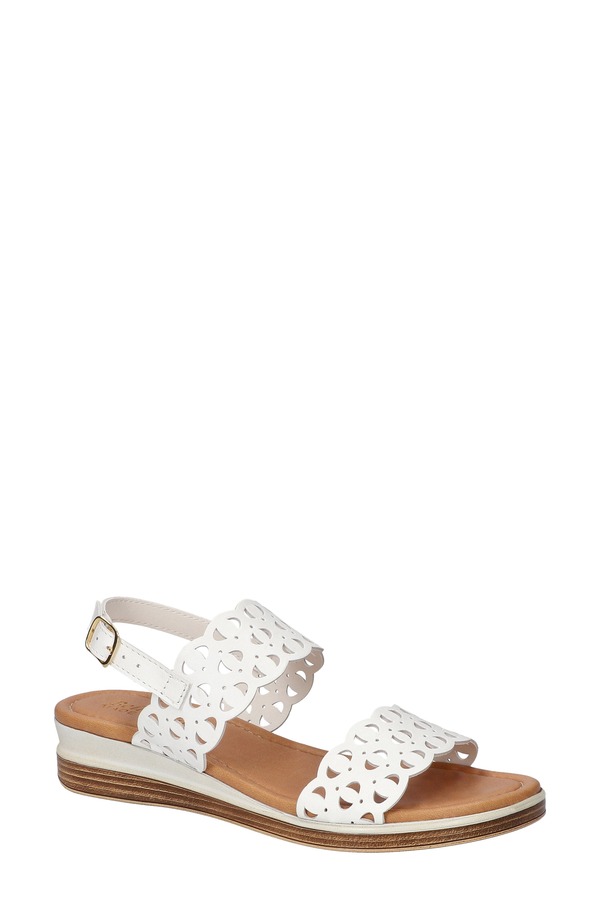 ベラヴィータ レディース シューズ 踵 サンダル Bella Vita Zoe Italy Perforated Sandal White Italian Leather 白いこと