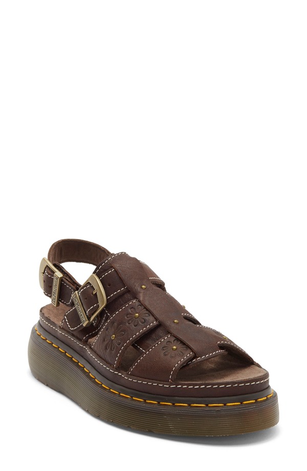 ドクターマーチン レディース シューズ サンダル Dr. Martens Wrenile Sandal Dark Brown ブラウン｜ReVida 店