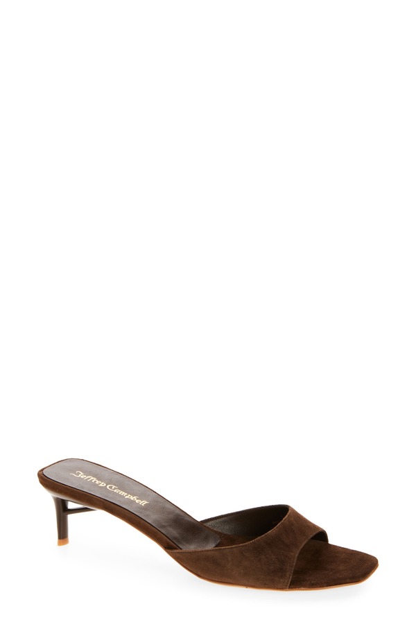 ジェフリー キャンベル レディース シューズ ヒール サンダル Jeffrey Campbell Cocoa Kitten Heel Slide Sandal Brown Suede ブラウン｜ReVida 店