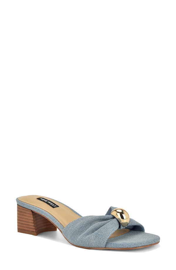 ナインウェスト レディース シューズ 踵 サンダル Nine West Gerry Block Heel Sandal Dark Blue 青み