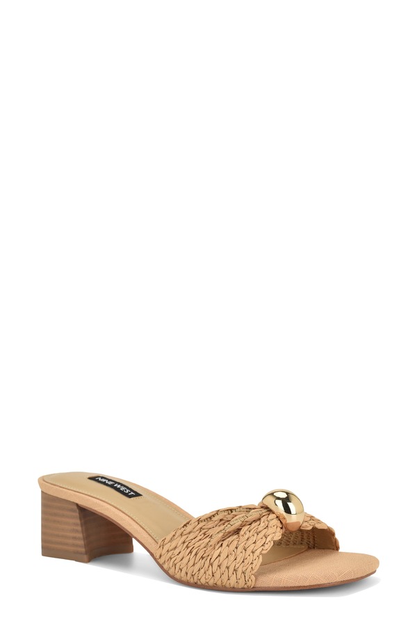 ナインウェスト レディース シューズ 踵 サンダル Nine West Gerry Block Heel Sandalight Natural