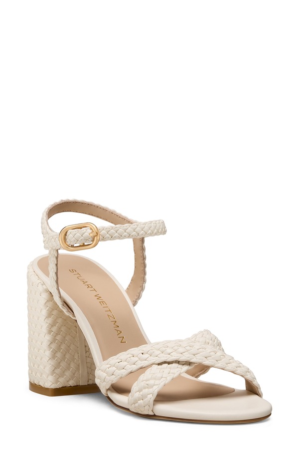 スチュアート ワイツマン レディース シューズ 踵 サンダル アンクル Stuart Weitzman Alyssankle Strap Woven Sandal Cream 皮膚軟化剤