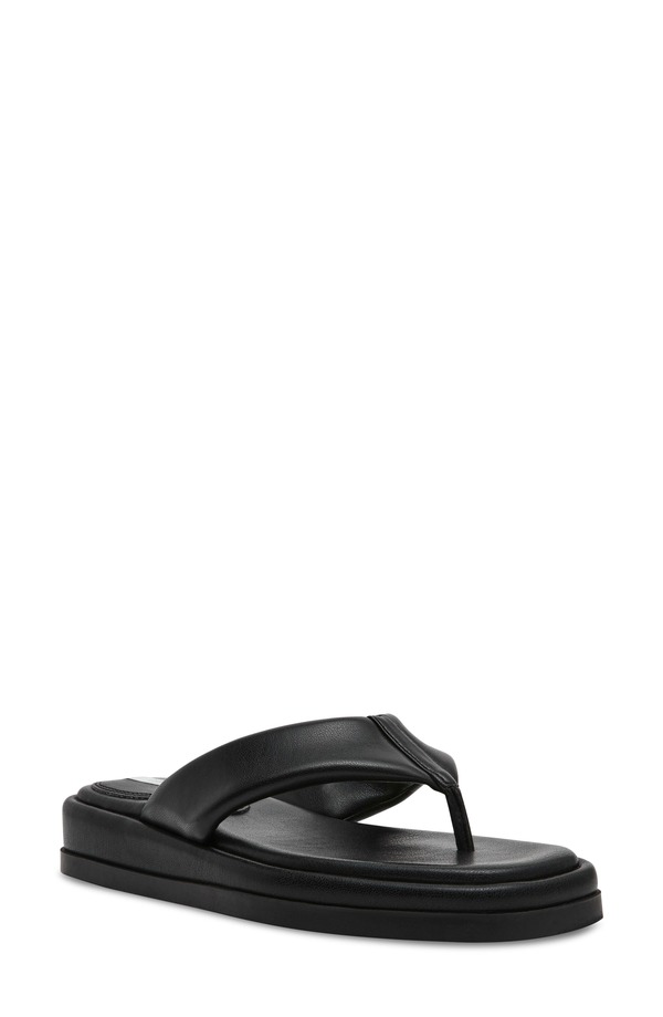 スティーブ マデン レディース シューズ 踵 プラットホーム サンダル Steve Madden Bella Thong Platform Slide Sandal Black 黒いこと