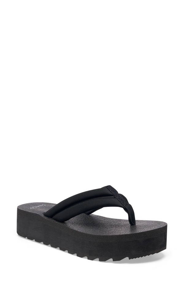 サヌーク レディース シューズ サンダル プラットフォーム Sanuk Yoga Platform Flip Flop Black ブラック｜ReVida 店