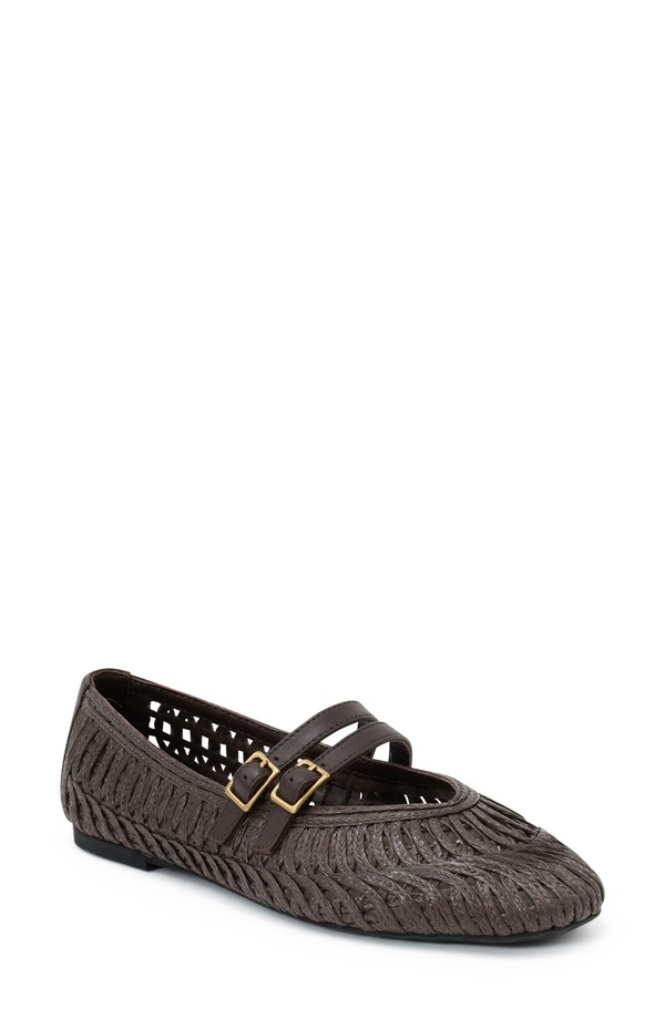 レイス レディース シューズ パンプス Reiss Elizabeth Mary Jane Flat Chocolate 黒茶