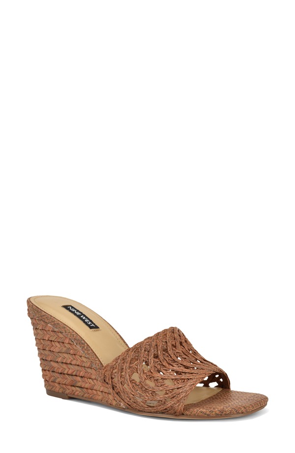 ナインウェスト レディース シューズ 踵 サンダル Nine West Nimaa Wedge Sandal Medium Brown 赤銅色