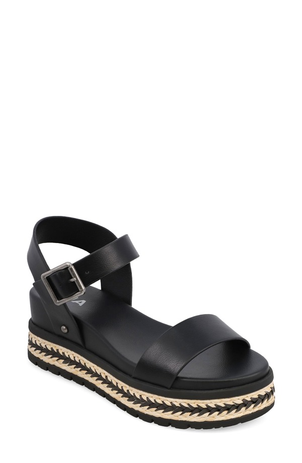 ミア レディース シューズ サンダル プラットホーム アンクル MIA Kierankle Straplatform Wedge Sandal Black/ Natural 黒いこと