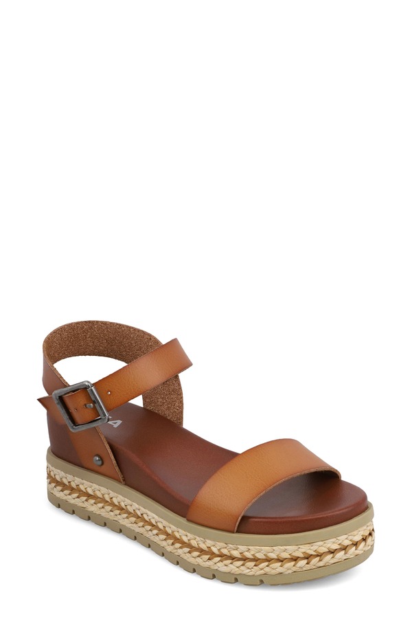 ミア レディース シューズ サンダル プラットホーム アンクル MIA Kierankle Straplatform Wedge Sandal Tan タン