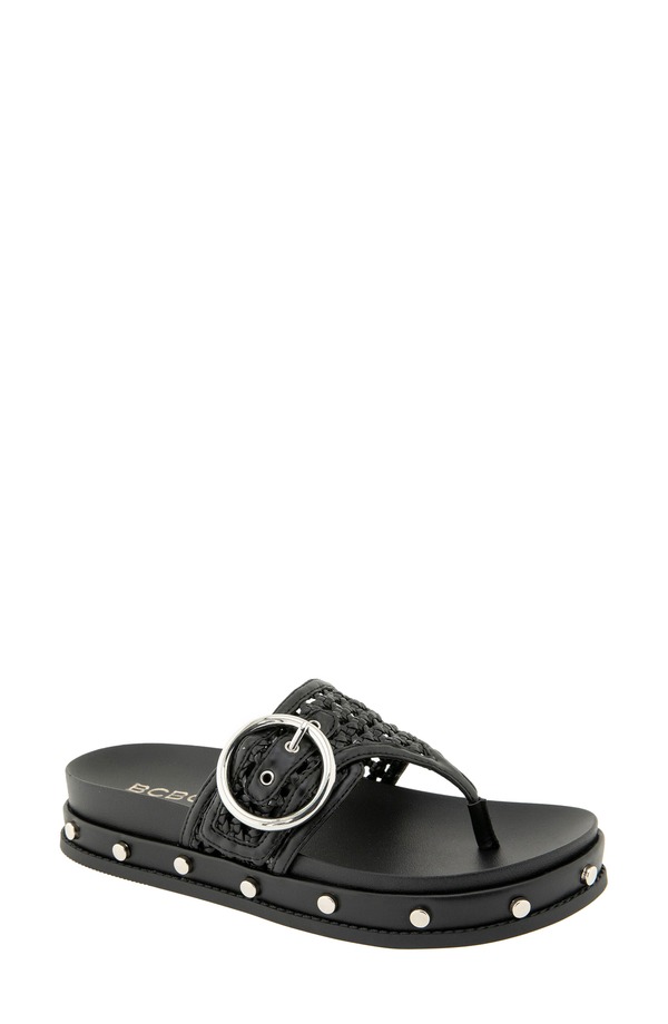 ビーシビージー レディース シューズ サンダル プラットフォーム BCBG Belen Platform Flip Flop Black ブラック｜ReVida 店