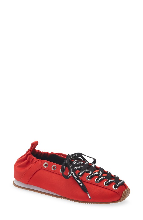 ガニー レディース シューズ パンプス スピード競技 Ganni Sporty Lace-Up Ballerina Flat Goji Berry