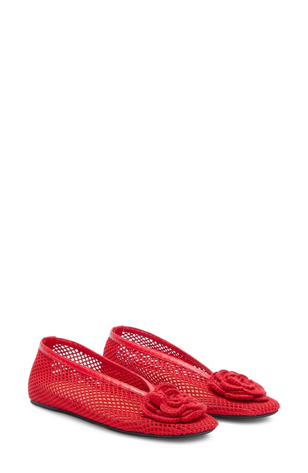 ガニー レディース シューズ パンプス メッシュ Ganni Jenny Flower Mesh Ballerina Flat Goji Berry