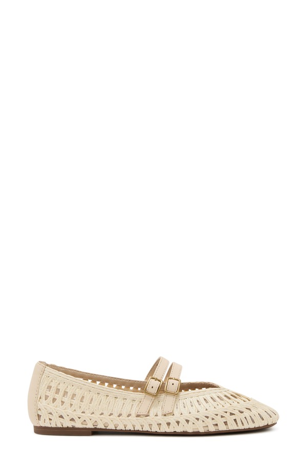 レイス レディース シューズ パンプス Reiss Elizabeth Woven Mary Jane Flat Off White 象牙色