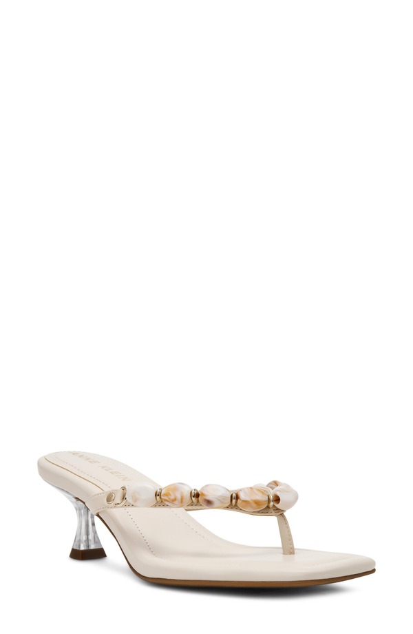 アンクライン レディース シューズ 踵 サンダル Anne Klein Gwenn Stonembellished Thong Sandal Bone 石ころ