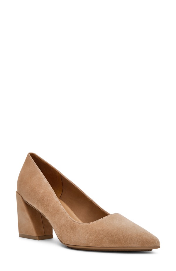 アンクライン レディース シューズ 踵 Anne Klein Relena Pointed Toe Pump Sand Suede 真砂