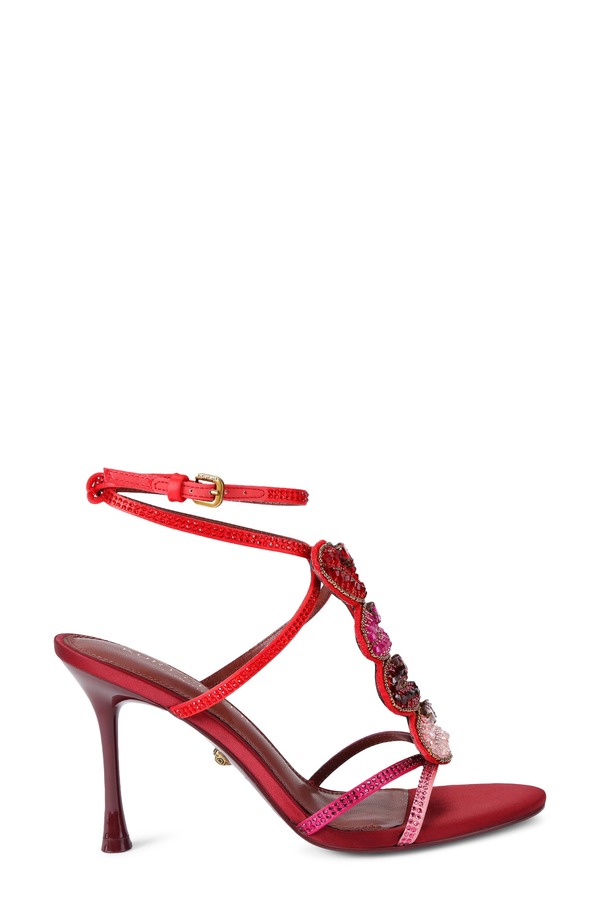 カートジェイガーロンドン レディース シューズ 踵 サンダル アンクル Kurt Geiger London Kiss Crystal Embellished Ankle Strap Stiletto Sandal Open Pink サクラ色