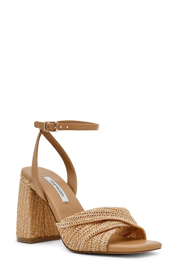 スティーブ マデン レディース シューズ 踵 サンダル アンクル Steve Madden Mandy Ankle Strap Sandal Raffia