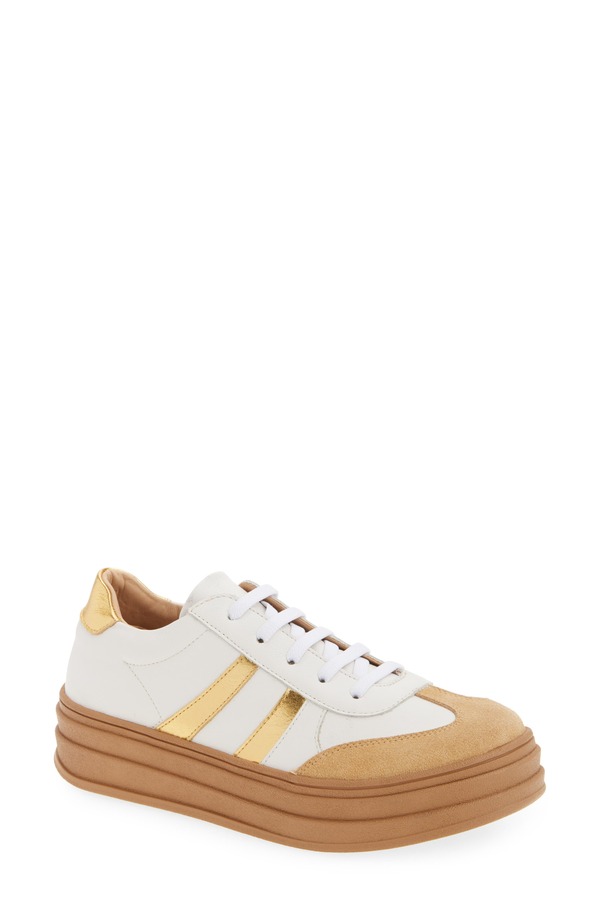 ショコラブルー レディース シューズ スニーカー Chocolat Blu Valox Sneaker Gold-White Leather ホワイト｜ReVida 店